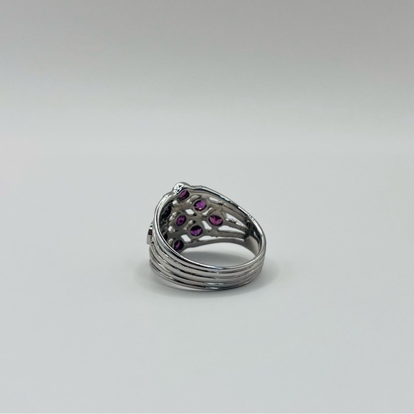 Natural Rhodolite Garnet Sterling Silver Ring - Picture 4 of 5